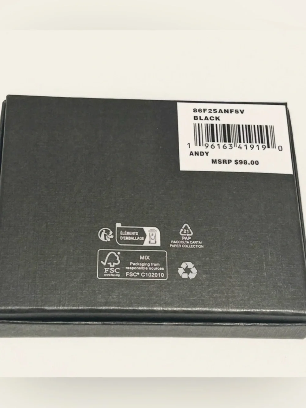 New in box Michael Kors slim Andy billfold wallet in black and blue monogram NEW - Picture 7 of 11